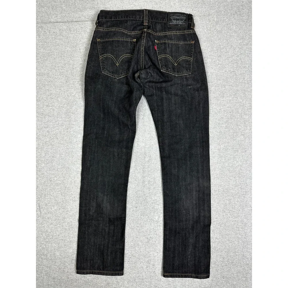 Levis 511 Jeans Mens 30x30 Skinny Black Dark Wash Stretch Denim
